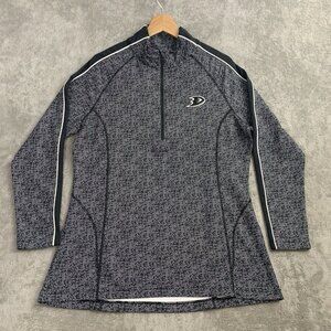 Peter Millar Sweatshirt Womens XL Anaheim Ducks Gray Hockey Lightweight 1/4 Zip